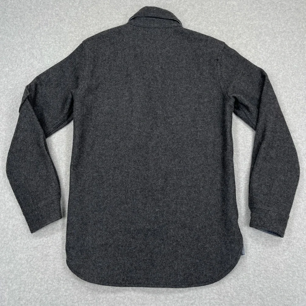 Gustin Charcoal Wool CPO Jacket Mens XS Gray Heavyweight Snap Work Shirt USA